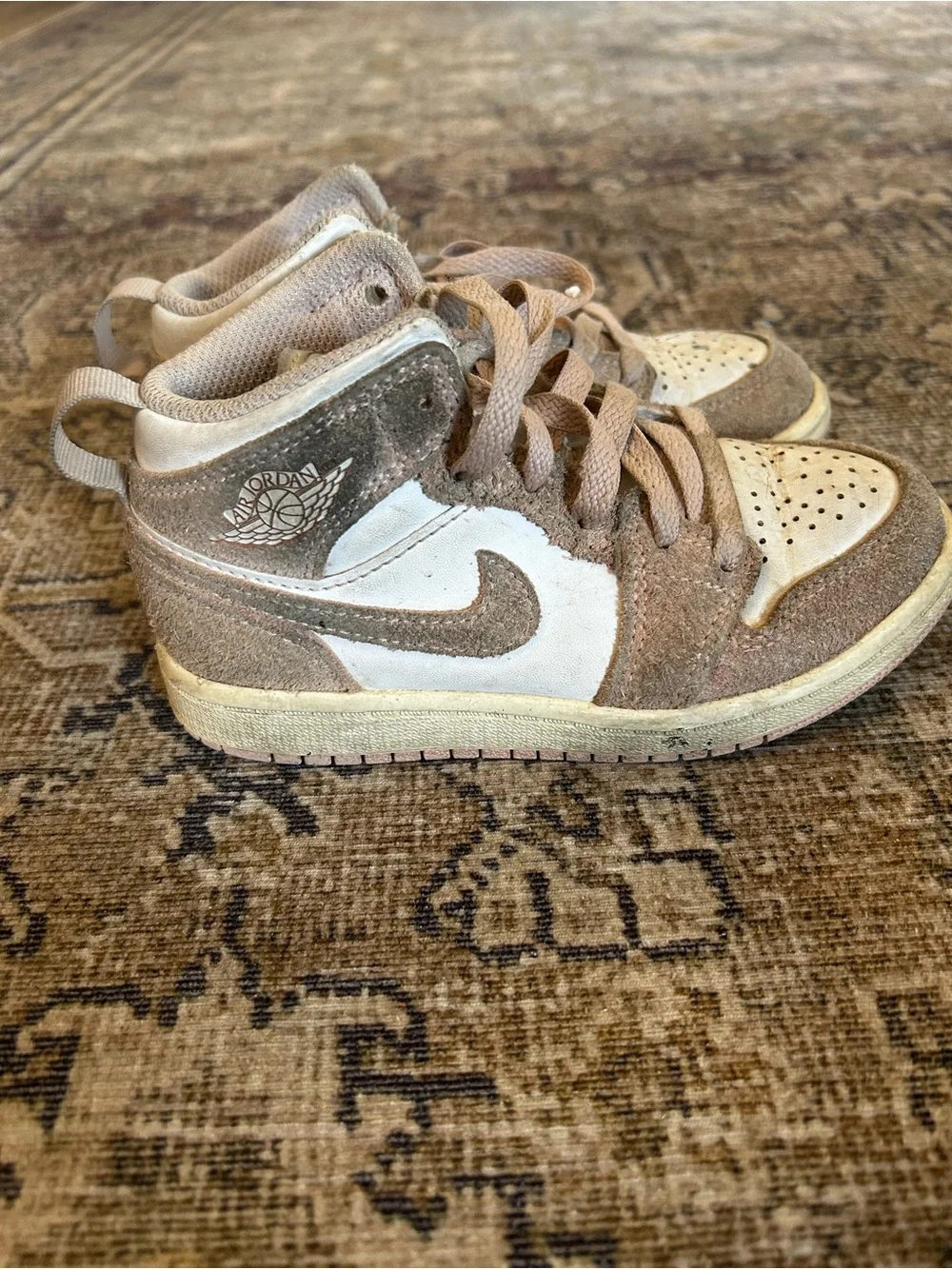 Jordan Kids' Mid-Top Sneakers - White & Brown